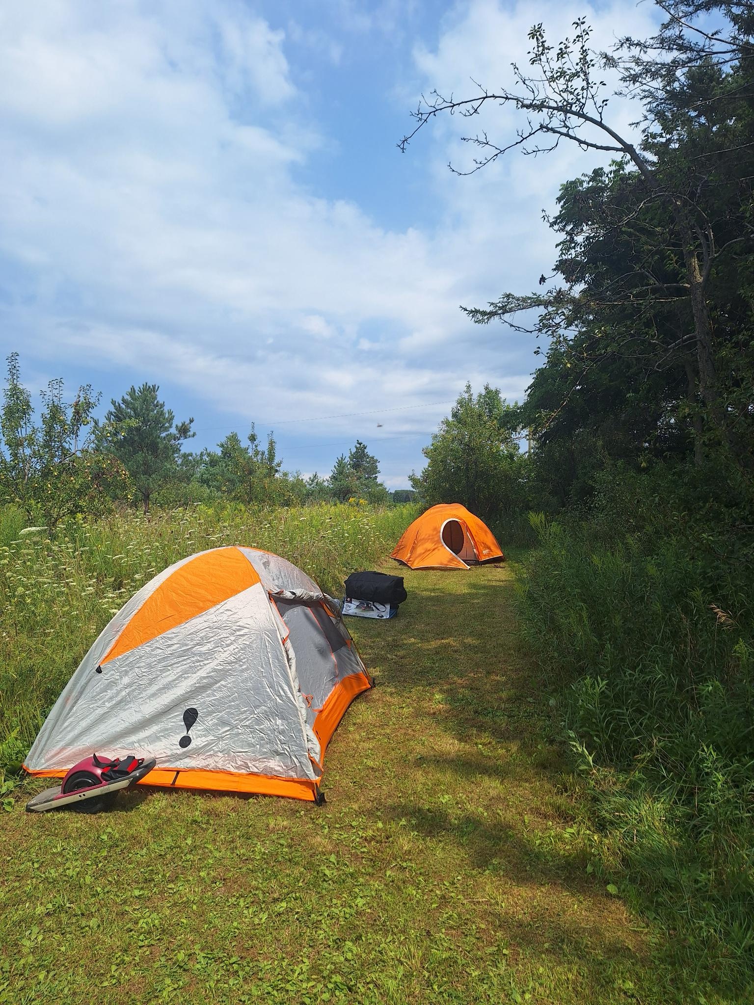 Tenting in peacefull meadow